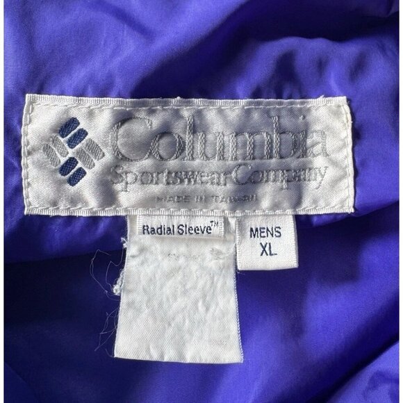 VTG 90s Men's Sz XL Columbia Radial Sleeve Blue Purple Orange Anorak Jacket - Picture 4 of 16